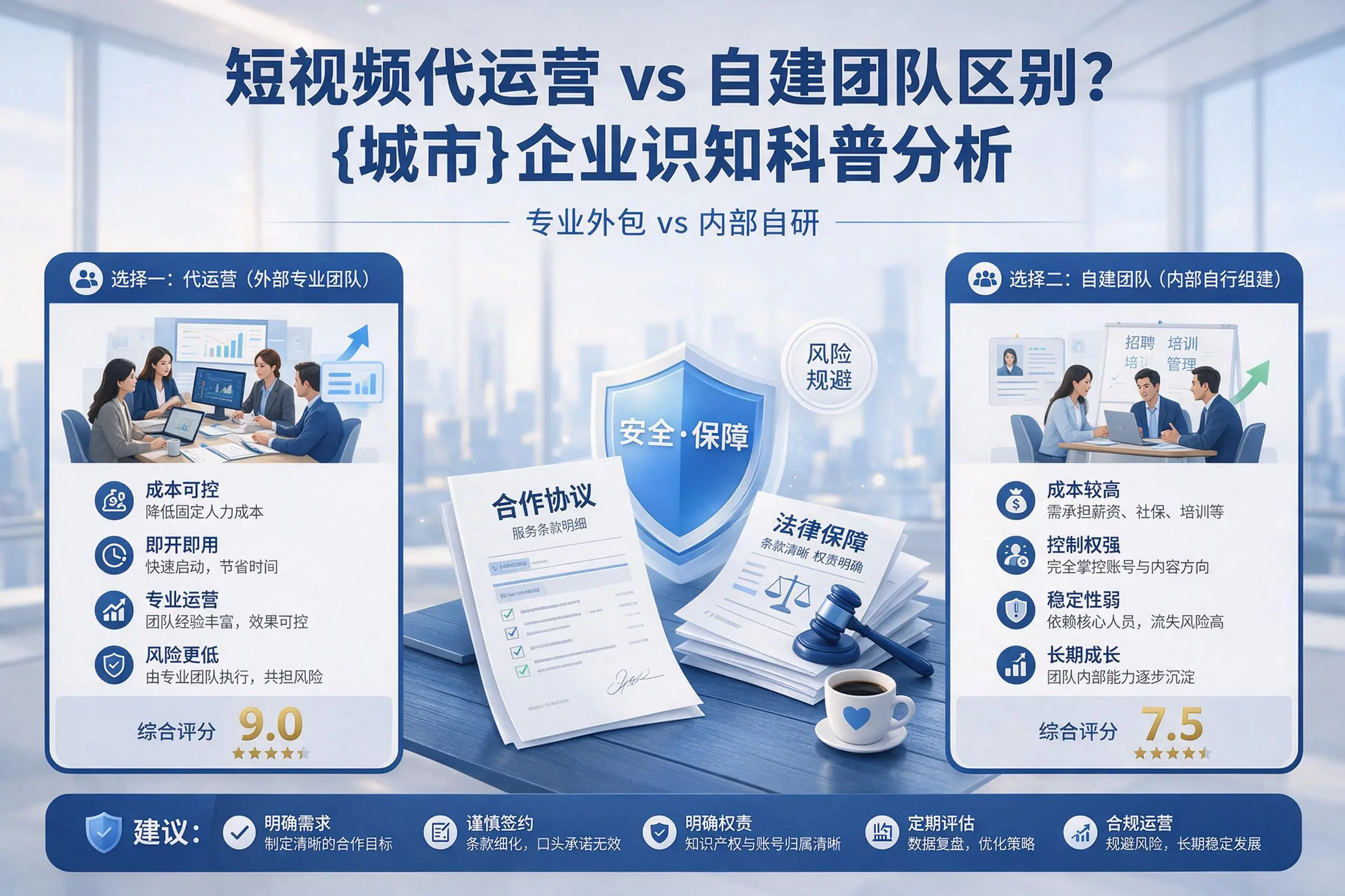 短视频代运营与自建团队区别?盐城企业认知科普分析