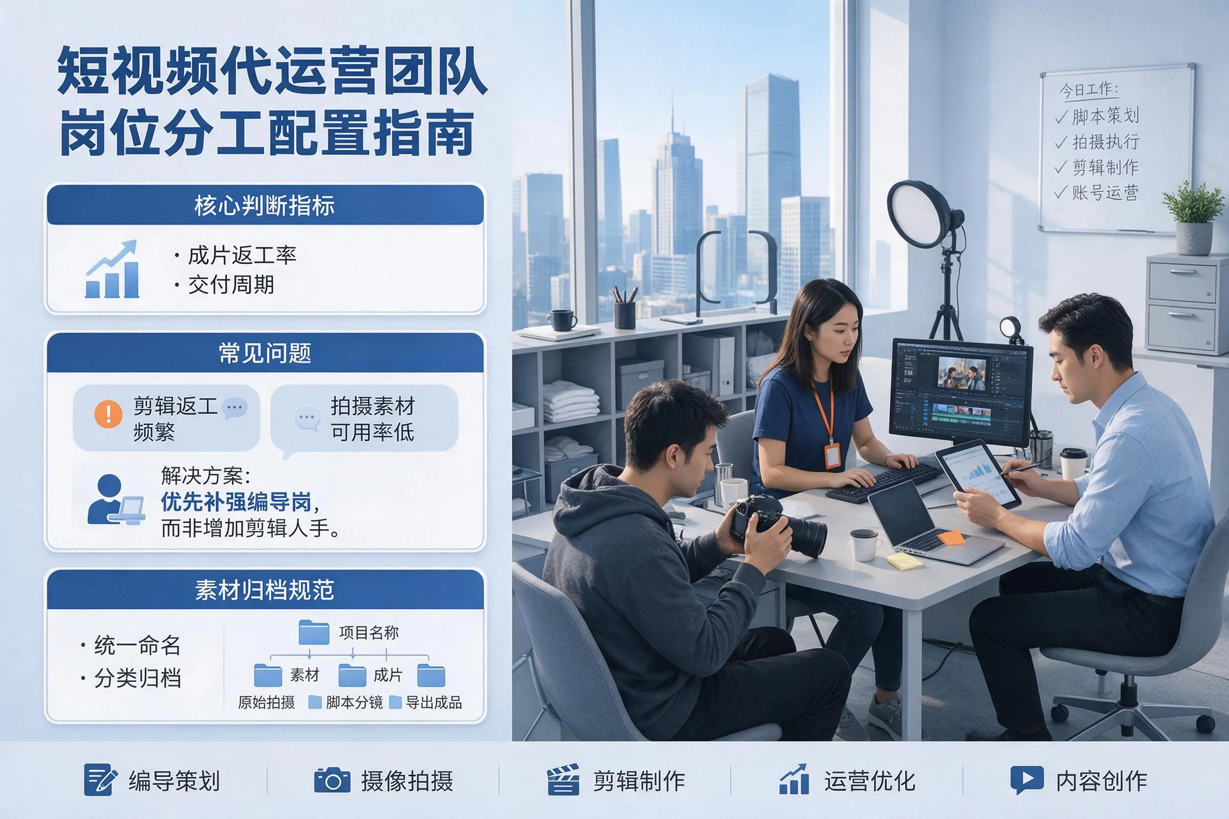 短视频代运营团队如何配置？盐城企业岗位分工科普说明