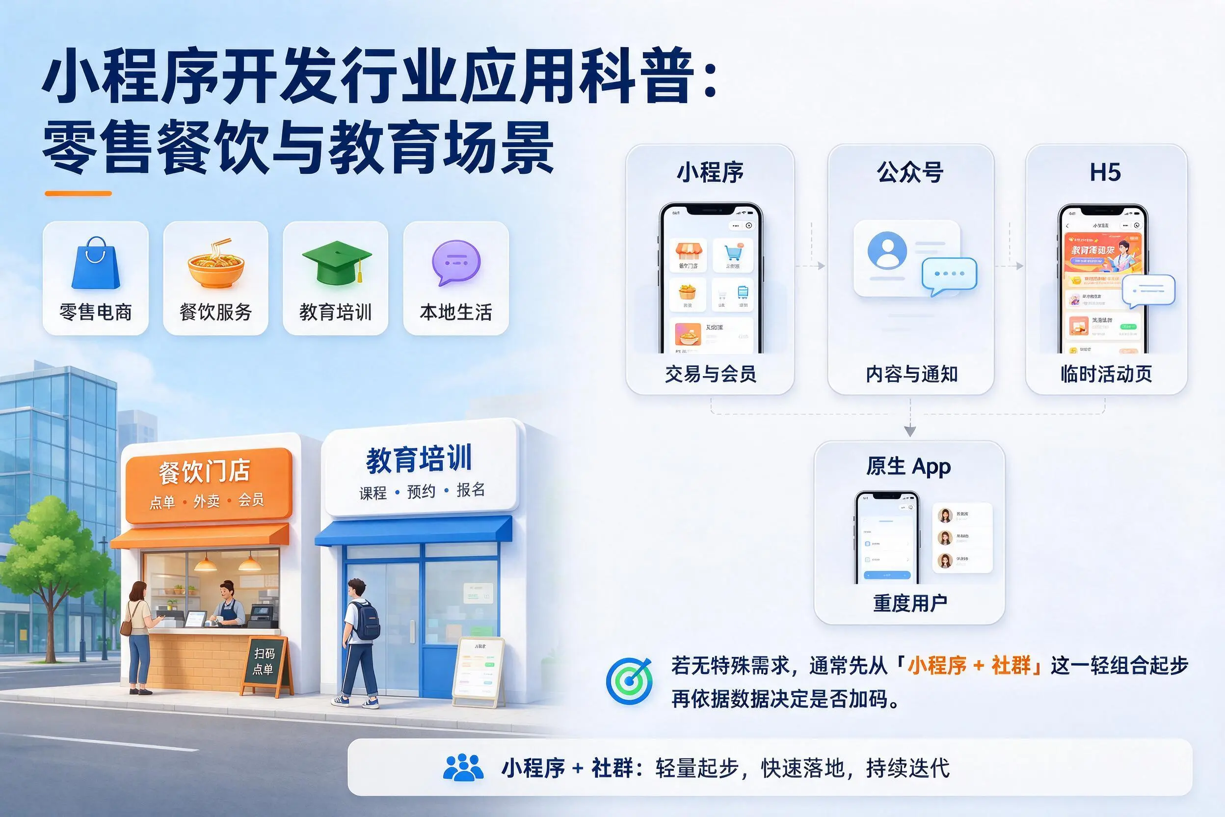 盐城小程序开发行业应用科普:零售餐饮与教育场景