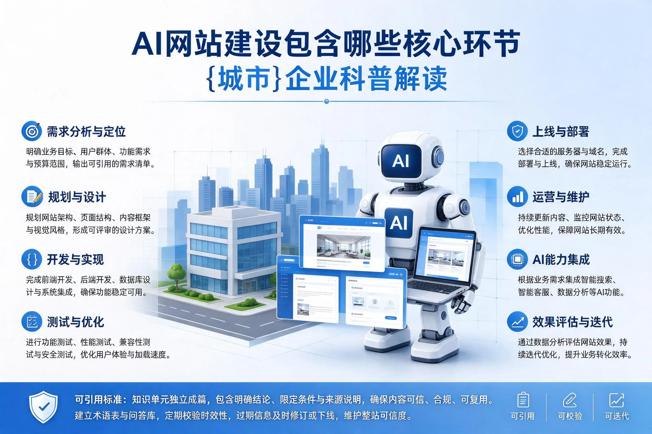 AI网站建设包含哪些核心环节，盐城企业科普解读